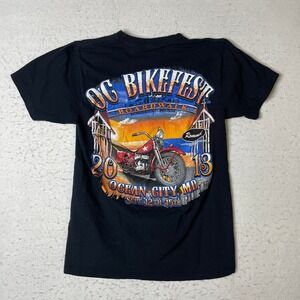 OC Bikefest 2013 Ocean City MD Motorcycle Graphic T-Shirt Mens Medium Black